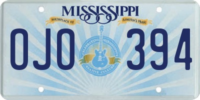 MS license plate OJO394