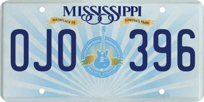 MS license plate OJO396
