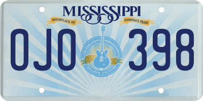 MS license plate OJO398