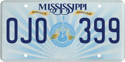 MS license plate OJO399