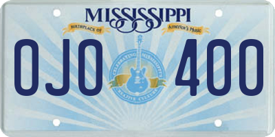 MS license plate OJO400