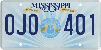 MS license plate OJO401