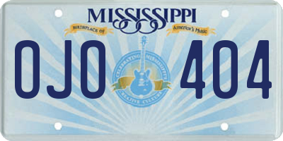 MS license plate OJO404