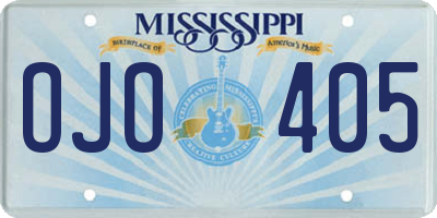 MS license plate OJO405