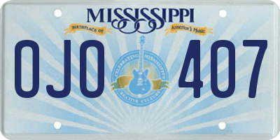 MS license plate OJO407