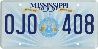 MS license plate OJO408