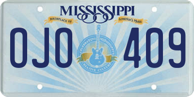 MS license plate OJO409