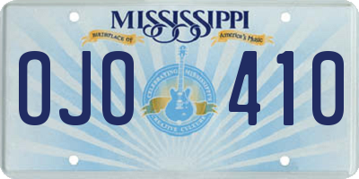 MS license plate OJO410