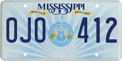 MS license plate OJO412