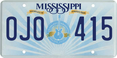 MS license plate OJO415