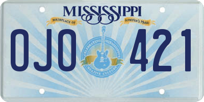 MS license plate OJO421