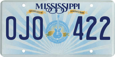 MS license plate OJO422