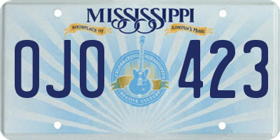 MS license plate OJO423