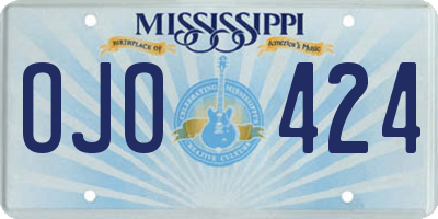 MS license plate OJO424