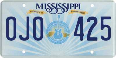 MS license plate OJO425