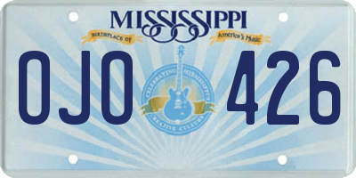 MS license plate OJO426