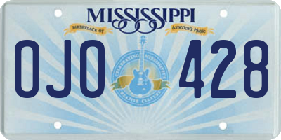 MS license plate OJO428