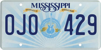 MS license plate OJO429