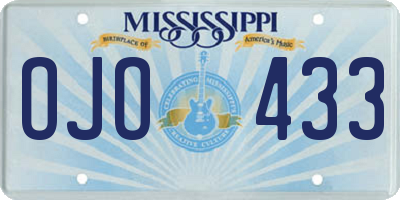 MS license plate OJO433
