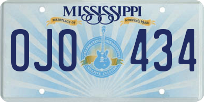 MS license plate OJO434