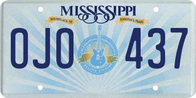 MS license plate OJO437