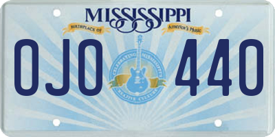 MS license plate OJO440