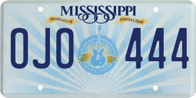 MS license plate OJO444