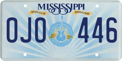 MS license plate OJO446