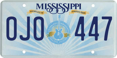 MS license plate OJO447