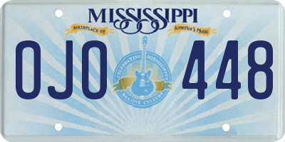 MS license plate OJO448