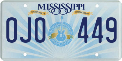 MS license plate OJO449