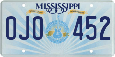 MS license plate OJO452