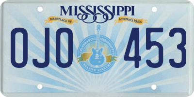 MS license plate OJO453