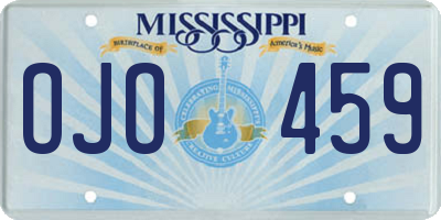 MS license plate OJO459