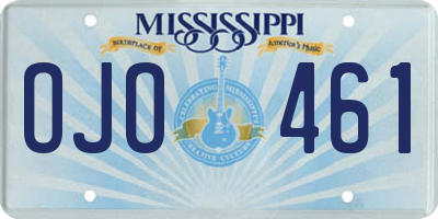 MS license plate OJO461