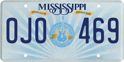 MS license plate OJO469