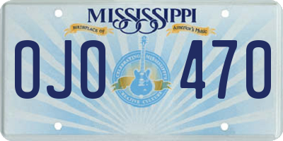 MS license plate OJO470