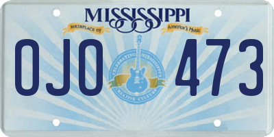 MS license plate OJO473