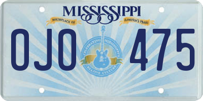 MS license plate OJO475