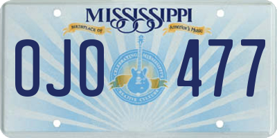 MS license plate OJO477
