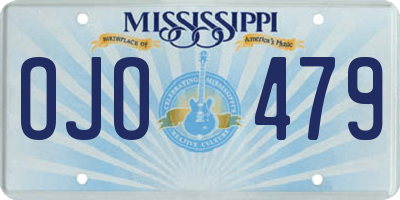 MS license plate OJO479