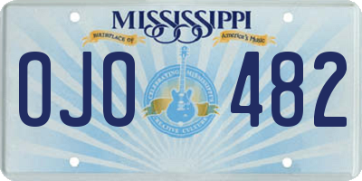 MS license plate OJO482