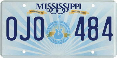 MS license plate OJO484