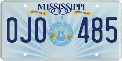 MS license plate OJO485