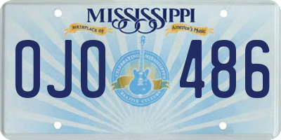 MS license plate OJO486