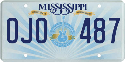 MS license plate OJO487