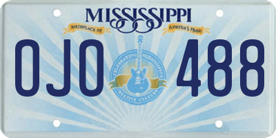 MS license plate OJO488