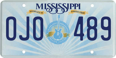 MS license plate OJO489