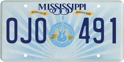 MS license plate OJO491