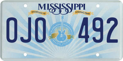 MS license plate OJO492